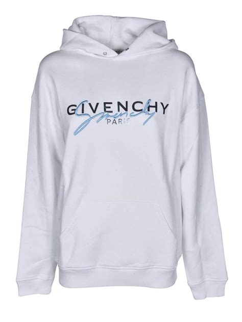 felpa bianca givenchy|Givenchy Felpa con cappuccio bianca/grigia in misto cotone.